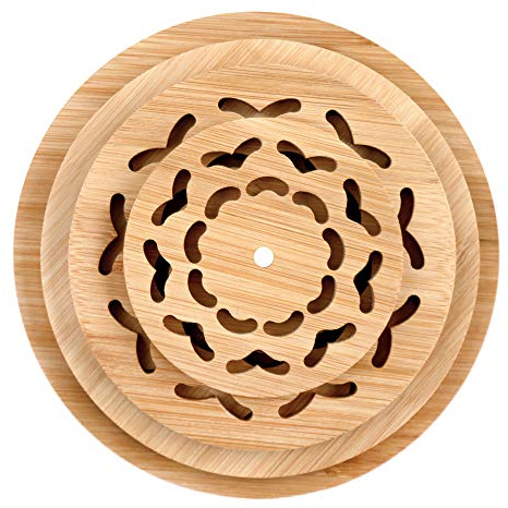 G-LIKE Naturbambus Untersetzer Tischset Platzset - Küche Arbeitsplatte Esstisch Dekorativ Hitzebeständig Schutz Unterlage für Töpfe Teller Schalen Pfannen Schüsseln Essgeschirr - 4er Set (Naturfarbe)