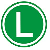 Suplimentar Aufkleber L zur Kennzeichnung für lärmarme LKW weiß und grün (Außen-Ø 150 mm)