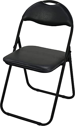 Hyfive Gepolsterter Klapp-Schreibtisch-Gartenstuhl, zusammenklappbar, 45 x 45 x 78 cm, Schwarz, 4 Stück