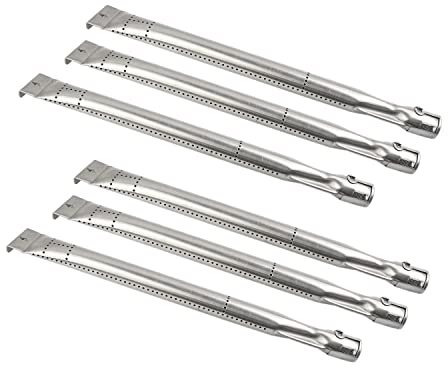 Derurizy 6 Stück 38,1 x 2,5 cm Universal-Edelstahl-Brenner Ersatz für Grill Master 720-0737, 720-0697, Charbroil 640-01303702-3, Uberhaus 780-0007A und Kenmore 146.16132110 Gasgrill-Modelle