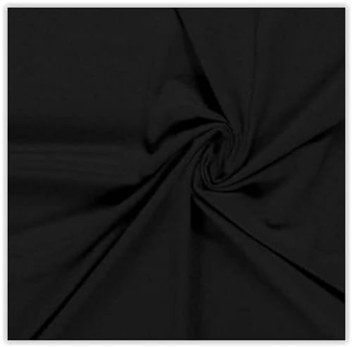 Viskose Jersey Uni Meterware - Stretchstoff Viskose - Viskosestoff stretchig - Jerseystoff Sommer - Blusenstoff Öko Tex 100 *Ab 50cm, Farbe: 069 Schwarz