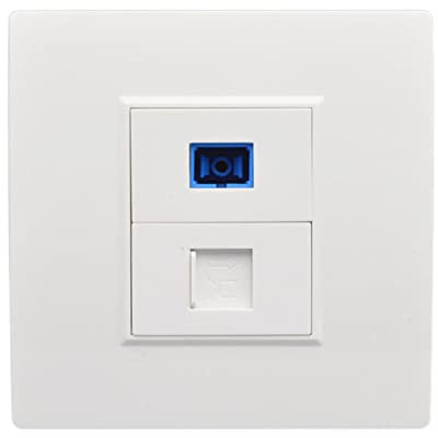 N+B Prise réseau, Ethernet RJ45 Câble LAN Façade Port de mise en réseau Façade Jack Panel Socket Box pour l'installation de câbles Ethernet Fibre SC Interface optique Prise Internet