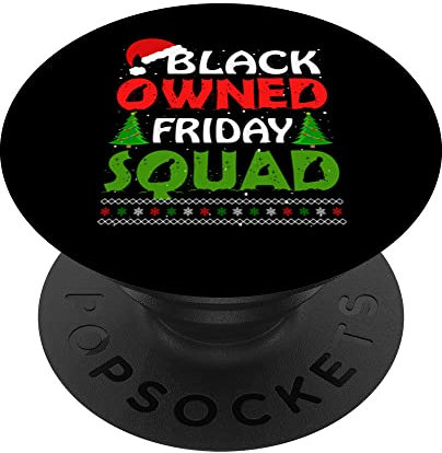Día festivo Black Owned Friday Compras Sombrero de Papá Noel PopSockets PopGrip Intercambiable