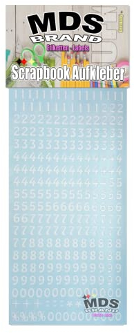 MDS Brand 1cm Zahlen Aufkleber zum beschriften von Kerzen für Hochzeitskerze, Taufkerzen, Kommunionkerzen oder dankeskarten, einfach zum basteln und gestalten 51-3 (0-9 Weiss)