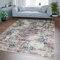 TT Home Wohnzimmer Teppich Flachgewebe Marokkanisch Design Used Look Ornamente Waschbar, Farbe:Bunt, Größe:200x280 cm
