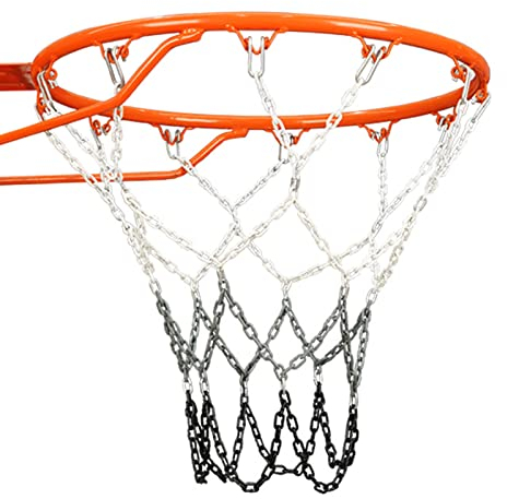 Basketballnetzkette für den Außenbereich, strapazierfähig, 900 g, rostfrei, für den Außenbereich (grau + schwarz)
