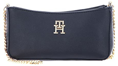 Tommy Hilfiger Damen Umhängetasche TH Timeless Chain Crossover Klein, Blau (Space Blue), Einheitsgröße