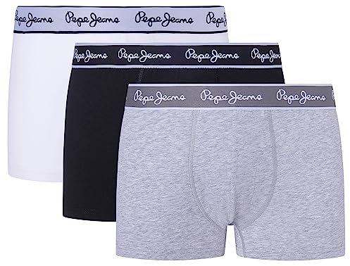 Pepe Jeans Herren Pepe Tk 3P Trunks, Grey (Grey Marl), S (3er Pack)