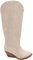 Malu Shoes Stivali donna camperos texani stile western beige con cucitura in rilievo tinta unita tacco 5 cm altezza polpaccio (37 EU)