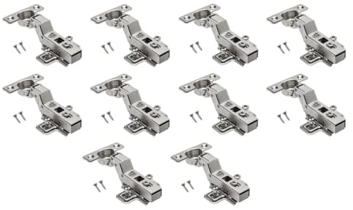 Gedotec Scharniere für Schranktüren - Topfband | 10 Stück Mini-Scharnier Innenanschlag inkl Montageplatte | MINI STAR | Topfscharniere 26mm | Schanier zum Schrauben + Soft-Close Dämpfung | Schranktür