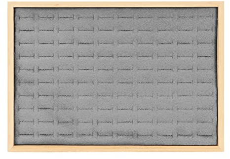Cyrank 100 Grid Ring Insert Display Trays,Earring Tray,Earring Storage Organiser Velvet Ring Display Holder,Stackable Jewellery Tray,Wooden Ring Holder Stand Drawer Jewelry Organizer