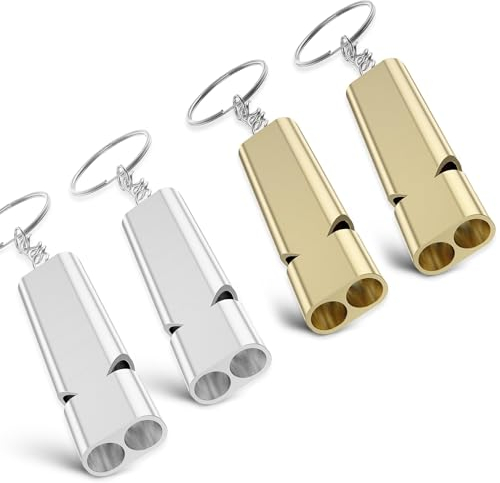 UAMLVCN 4 Stück trillerpfeife, hundepfeife, trillerpfeife laut Notfall Starke Pfeife mit notfallpfeife, Outdoor-Camping, Schiedsrichter, Camping, Kajak, Rettungsanzeige