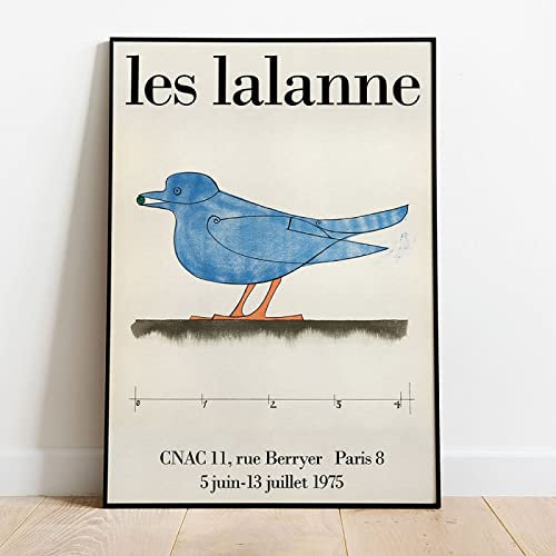 TANYANG Vintage Les Lalanne Blauer Vogel Poster Drucke Jean Cocteau Abstraktes Leinwandgemälde Ausstellung Wandkunst Bilder Wohnzimmer Dekor 50X70Cm Kein Rahmen