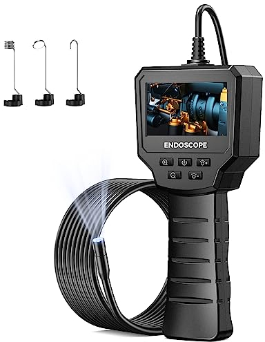 Endoscopio Industriale, Qimic 1440P HD Telecamera Endoscopica, Endoscopio Professionale 2.4 IPS Pollice, IP67 Impermeabile Palmare Sonda Endoscopica con 6 LEDs, 2600mAh Alta Capacità, 5M/16.4FT