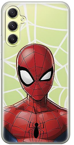ERT GROUP mobile phone case for Samsung A34 5G original and officially Licensed Marvel pattern Spider Man 012 optimally adapted to the shape of the mobile phone, partially transparent