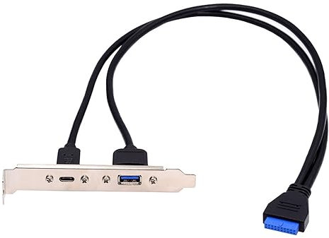 xiwai Scheda madre USB 3.0 ad alta velocità da 19/20 pin a USB-C Type-C e USB 3.0 a due porte femmina PCI-E pannello posteriore 5 Gbps cavo 50 cm