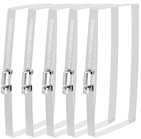QUARKZMAN Abrazaderas para Mangueras Rectangulares, 6 X 3 Acero Inoxidable 304 para Tubos Cuadrados Conductos, Asegurar Mangueras, Cables Y Aplicaciones Puentes, Paquete de 5