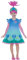 Brandsseller Kinder Mädchen Kostüm Troll Kleid und Perücke 128 Blau