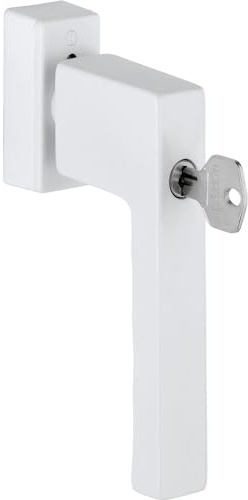 HOPPE 11738029 weiß Fenstergriff Toulon Sperrzylinder, VK 32-42 mm, Aluminium, schwarz matt