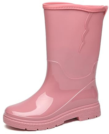 AUXDIQ Chaussures de Pluie pour Femmes Bottes de Jardinage Imperméable Rose 39 EU