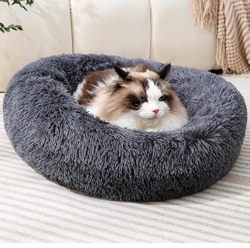 Fhodigogo Hundebetten Kleine Hunde Katzenbetten Hundebett Grosse Hunde Hundekissen Hundebett Rund Katzenbett Flauschig Kuschelbett Hund Katzenkorb Katzen Bett Katzenkorb Zum Schlafen for 5KG