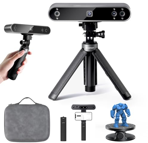 Revopoint POP 3 Handheld-3D-Druck-3D-Scanner, 3D-Scanner mit 0,05 mm Genauigkeit und 18 FPS Scangeschwindigkeit, Farb-3D-Scannen für Android/iOS/Win10/MacOS – Erweitert