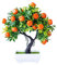 DEARMAMY Künstlicher Orangenbaum, Mini-Bonsai, künstlicher Orangenbaum, grüne Pflanze, realistische Mandarinen mit Vase für Küchentisch, Tafelaufsätze