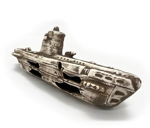 ZooPaul Keramik Deko Dekoration Aquarium Terrarium U-Boot Wrack Schiff XXL groß 30x10x13cm