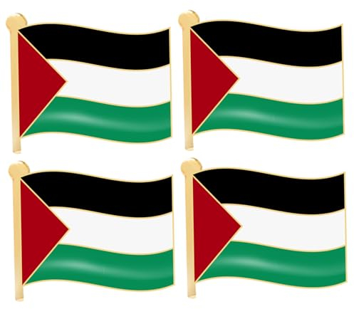 Épingles de drapeau palestinien 4pcs alliage électroplaté alliage 0,98x0,79 pouces Palestine épingles de Palestine pour les épingles de broches de vêtements de fête de parade