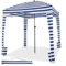 COSTWAY Sombrilla Playa Grande con Pared Lateral Desmontable, 183 X 183 CM, Altura Ajustable 3 Niveles, Parasol Jardin con Bolsa De Transporte, 8 Sacos De Arena, Protección Solar Exterior (Azul)