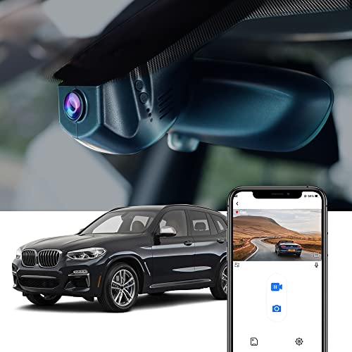 Fitcamx Dashcam Vorne Hinten 2160P+1080P Passend für BMW 1 2 3 4 5 6 7er X1 X2 X3 X4 X5 X6 F Chassis (Modell C), Dashcam 4K UHD Video WiFi, OEM BMW Zubehör, G-Sensor, Loop-Aufnahme, WDR, 128GB Karte