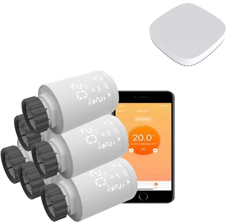 Qiumi Smartes Heizkörperthermostat ZigBee 3.0, Sprachsteuerung und Alexa-Anwendung, für Warmwasser-Heizsystem