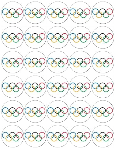 30 Olympics Logo Cupcake Toppers Edible Wafer Paper Fairy Cake Toppers Celebration Cake Decorations