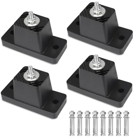4 Stück Klimaanlagen Schwingungsdämpfer, Gummi Stoßdämpfer mit 8 Stück Dehnschrauben, Vibrationsdämpfer Klimaanlage Stoßfestes Fußpolster, Anti-Vibrations Dämpfer, Stoßdämpfer für Klimaanlage