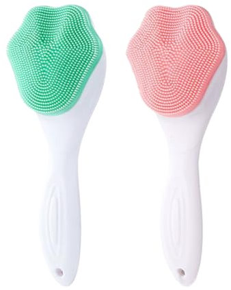 2 Pezzi Spazzola Pulizia Viso Silicone Morbido Pennello Pelle Scrubber Exfoliator Massaggiatore Anti-eta' Delicata Skin Care,Face Brush Cleansing, Pulizia Del Viso, Massaggiatore Viso