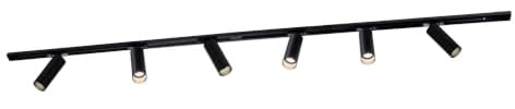 Ledvion systeme rail LED 2m monophase Noir 6 spots blanc chaud | Pour agrandir un eclairage interieur existant avec positionnement flexible