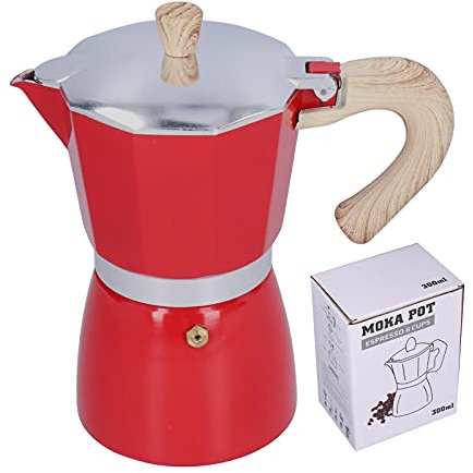lvifloae Espot italiano caffettiera design fornello elettrico in lega di alluminio robusta superficie del fornello per caffè caffettiera elettrica caffettiera fornello a gas cappuccino (red)