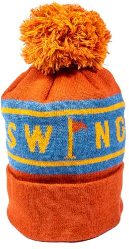 Green Swing Fleece-gefütterte Golf-Bommelmütze, recyceltes Polyester, in sechs Farben erhältlich, California Orange, Einheitsgröße