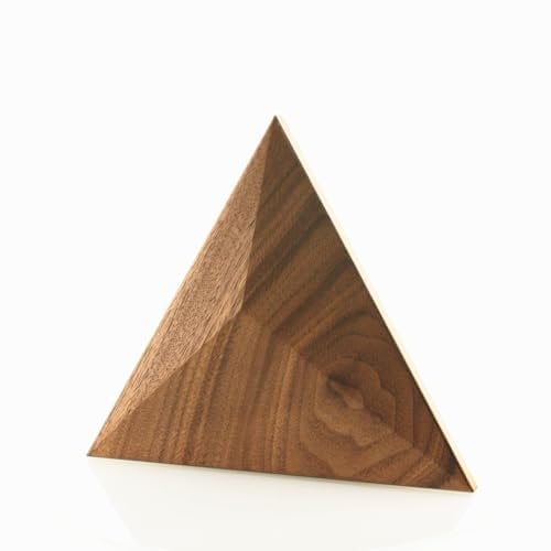 Pyramid Panneaux muraux en bois 3D - Panneaux en bois triangulaires faits à la main, design géométrique, propriétés acoustiques, chêne/noyer/frêne - Montage DIY (bois de noyer)