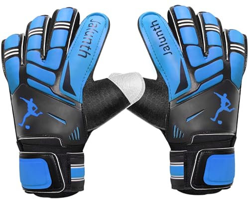 Jalunth Torwarthandschuhe Fingersave Kinder Erwachsene Herren Damen Torwart Fußball Fussball Handschuhe Fingerschutz Jungs Jungen Mädchen Männer FußballHandschuhe mit Rutschfes Latex