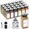 TDSYDS 24 Gewürzgläser Eckig,120ML Gewürzdosen Set mit Streueinsatz,Gewürzstreuer mit Rund Drehdeckel-Starke Versiegelung,Edelstahl-Glas Gewürz Organizer inklusive Trichter, Etikett und Stift