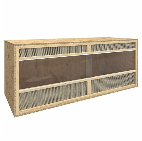 Terrarium für Reptilien & Amphibien, Holzwerkstoff + Glas + Stahl, 120 x 50 x 50 cm, Einfacher Zusammenbau