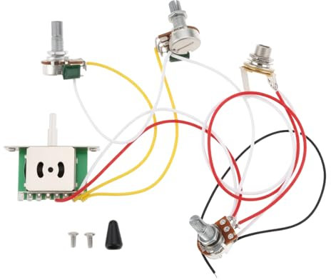 Be In Your Mind 1Set Gitarre Prewired Kabelbaum 5 Weg Kippschalter mit 500k Töpfe Kompatibel mit Strat Stratocaster
