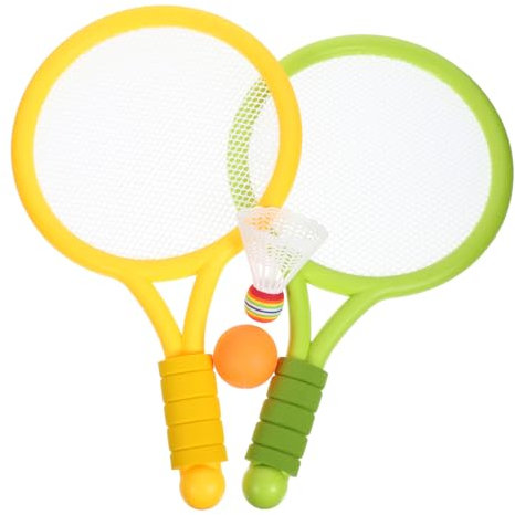 BESTonZON Boys and Girls Tennis Rackets Ball Plastic Toys for Toddlers Lightweight Safe Tennis Playing Kit Random Style