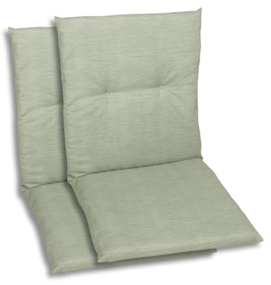 GO-DE Textil Bequeme und attraktive Polsterauflagen für Niederlehner-Gartenstühle (2er-Set, Uni grün, Niederlehner)