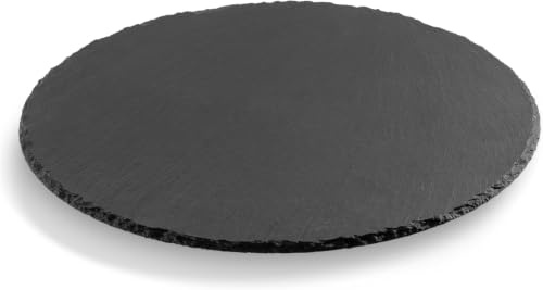 KWARE Lazy Susan Slate Turntable Plate Diameter 33 cm Spices Fruit Cakes Cheese Desserts 360° Rotating Plate for Appetizer Service