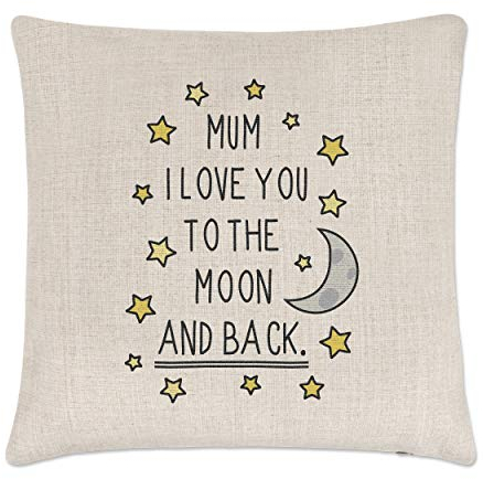 Gift Base Mutter I Love You to The Moon and Back Leinen Kissenbezug