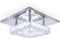 Xundi Contemporary Mini Crystal Chandelier - Mount Crystal Ceiling Light Finish Chrome Pendant for Living Room, Kitchen, Office, Bedroom, Dining Room, Island (White Square)