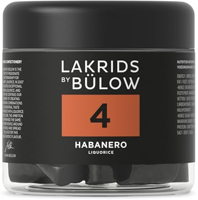 LAKRIDS BY BÜLOW - 4 - Habanero - 150g - Vegane Gourmet Lakritze mit Habanero-Chili - Glutenfrei & ohne Gelatine - Dose aus 100% recyceltem PET