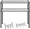 SONGMICS Estante para Horno de Microondas, Soporte Organizador de 2 Niveles para el Mostrador de la Cocina, con 2 Estantes Ajustables y 8 Ganchos, Negro LGR20BK